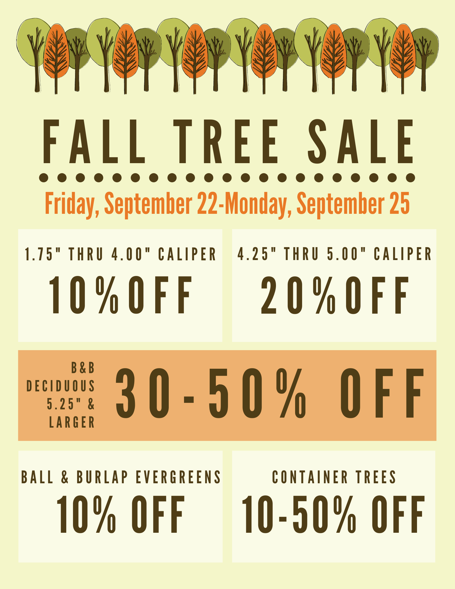 Tree Sale Prices