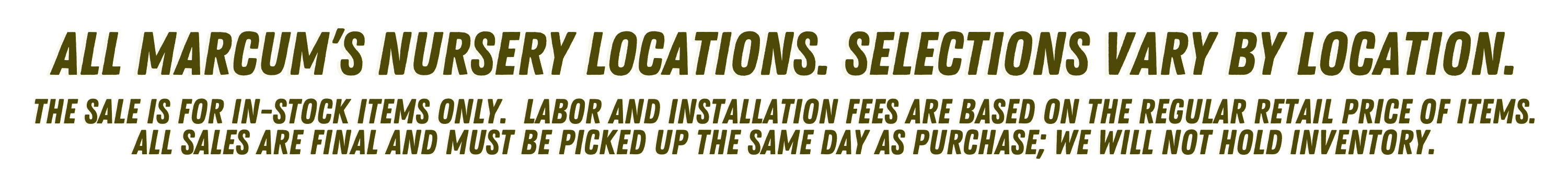Sale Disclaimer