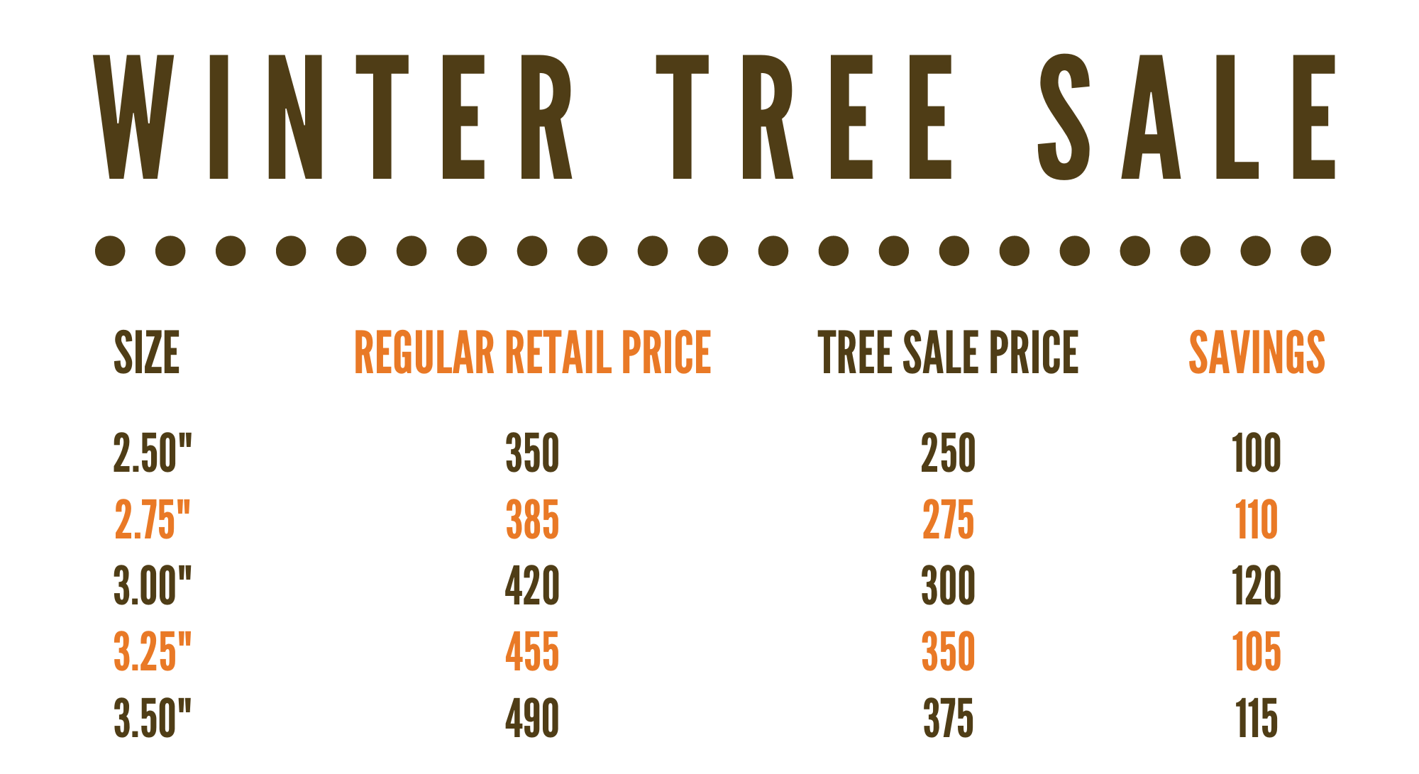 Winter Tree Sale