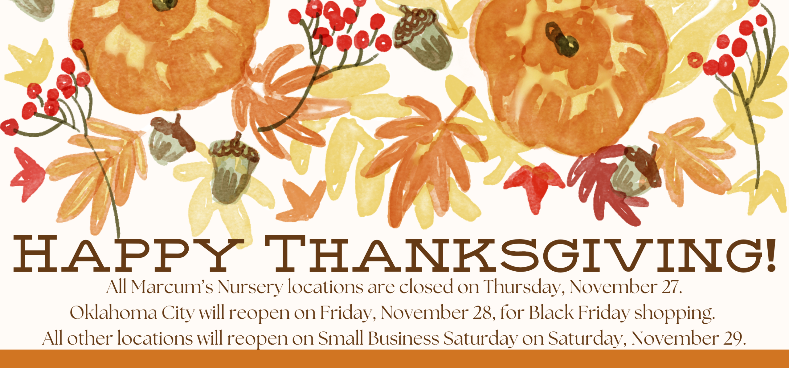Thanksgiving Hours
