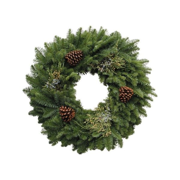 Live Wreath 20 in w/Cones